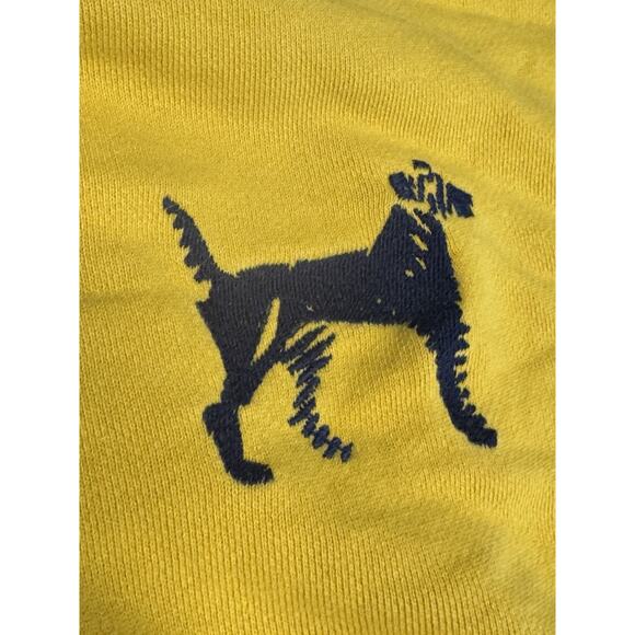 By Anthropologie Maeve L Gold Black Dog Graphic Pink Striped Sleeve Sweatshirt - Picture 4 of 8